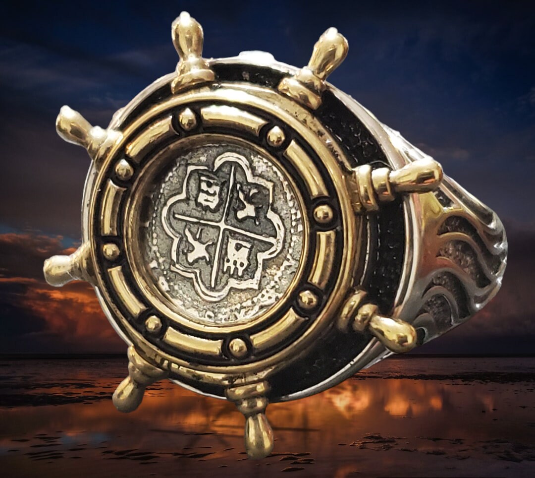 Atocha Spinner Ship Wheel Captain Pirate Ring Atocha Silver Etsy
