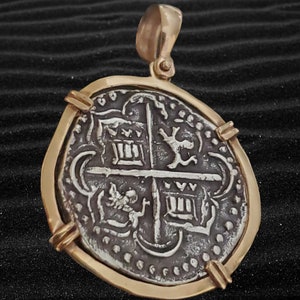 Atocha 14kt gold and silver coin pendant shipwreck treasure