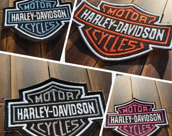Patch Iron-On Harley-Davidson Motorcycle Logo Patriotic Number 1 Embroidery