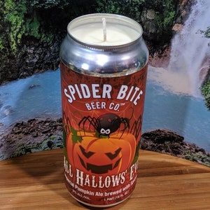 Spider Bite Beer Company All Hallows Eve 16 oz. Beer Can Candle | Choice of Scent