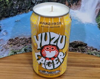 Japanese Kiuchi Brewery Yuzu Lager Beer Can Candle | Choice of Scent