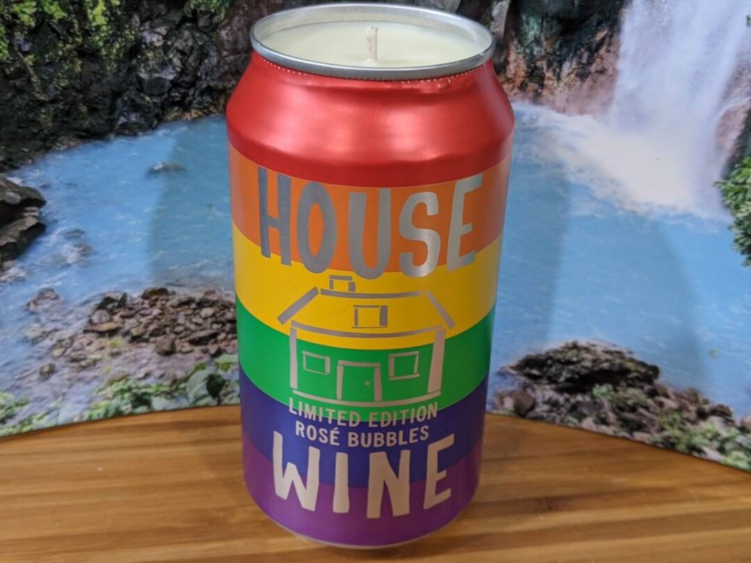 House Wine Limited Edition Rose Bubbles Wine Can Candle Etsy