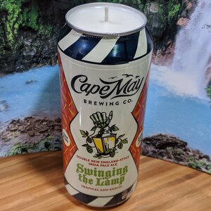 16 oz Cape May Brewery&#39;s Swinging the Lamp Double NE IPA Beer Can Candle | Choice of Scent