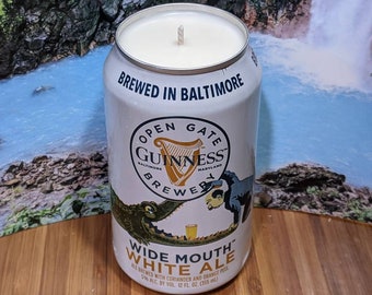 Guinness Open Gate Brewery Widemouth White Ale Beer Can Candle | Choice of Scent