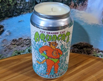 Fat Orange Cat Brewery's Aquacat Hard Seltzer Can Candle | Choice of Scent
