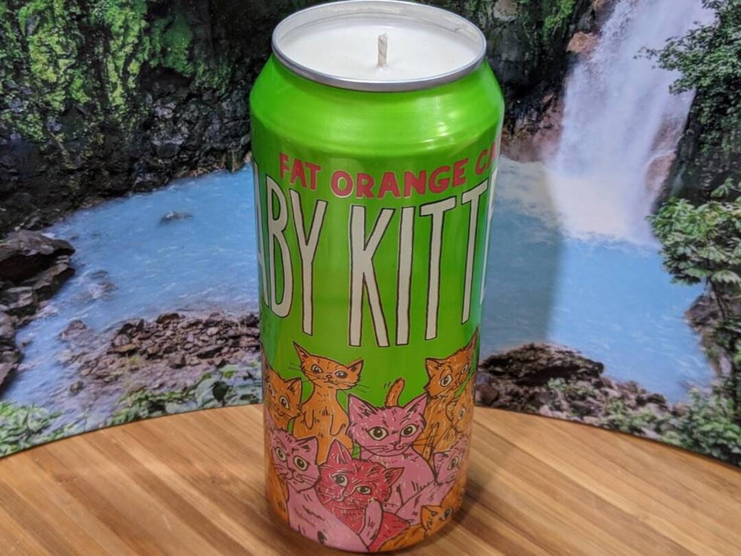 Fat Orange Cat Brewery's Baby Kittens 16 Oz. Beer Can Candle Choice of