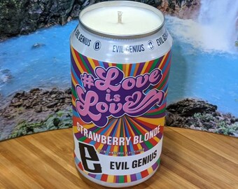 Evil Genius Beer Company #LoveisLove Beer Can Candle | Custom Scent