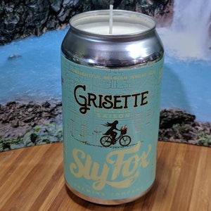 Slyfox Grisette Saison Beer Can Candle | Sea Salt and Orchid Scented