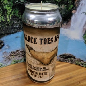 Spider Bite Beer Company Black Toes IPA 16 oz. Beer Can Candle | Choice of Scent