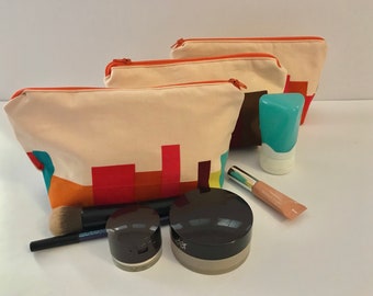 Fait main en coton Make Up Case / trousse de toilette