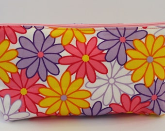 Handmade Retro Flower Print Make Up Bag / Cosmetics Purse