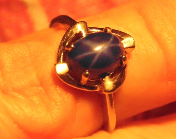 Star Sapphire in 14k white gold - image 5