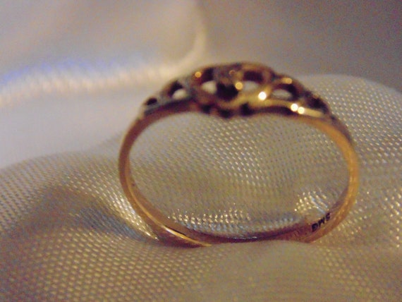 10kt plumb yellow gold diamond ring sz 6 - image 3