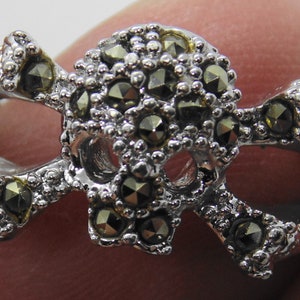 Skull and Crossbones Marcasite on Silver Ring
