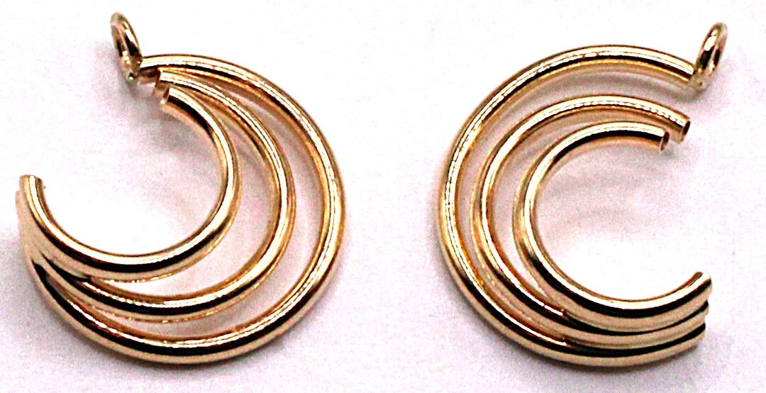 14kt Yellow Gold Half Spring Shaped Earring Jackets - Etsy