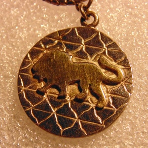 Gold washed sterling silver lion pendant and chain