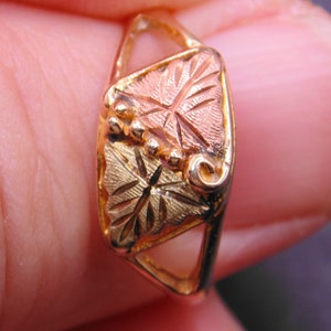 Black Hills Gold Leaf Ring/Band 10kt and 12 kt Gold