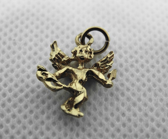 Angel/Cupid charm 14k yellow gold bracelet charm