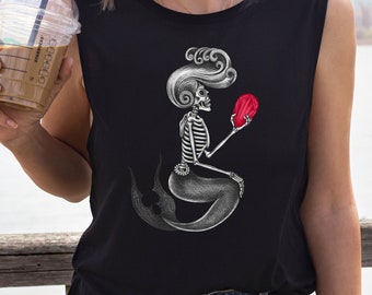 Ladies' Muscle Tee | Sea Witch | Mermaid Tank Top | Gothic Mermaid | Macabre Gifts | Unique Mermaid Tee | Sea Hag | Gifts for Her