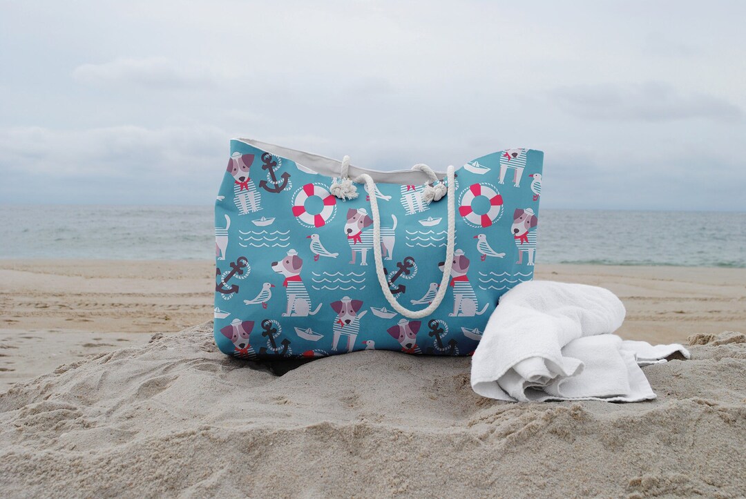 Sailor Dog Weekender Bag Nautical Dog Tote Bag Nautical Etsy