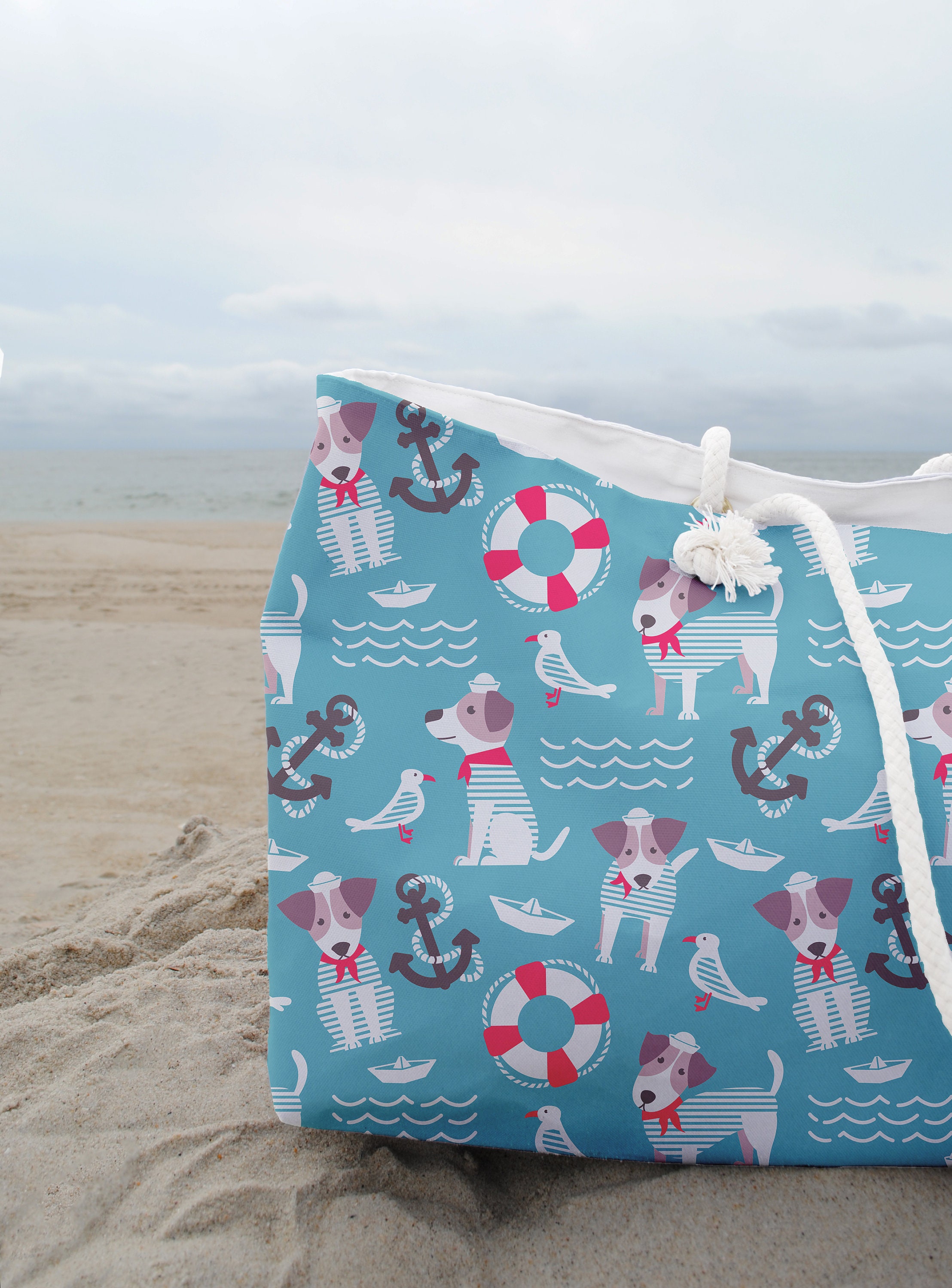 Sailor Dog Weekender Bag Nautical Dog Tote Bag Nautical Etsy