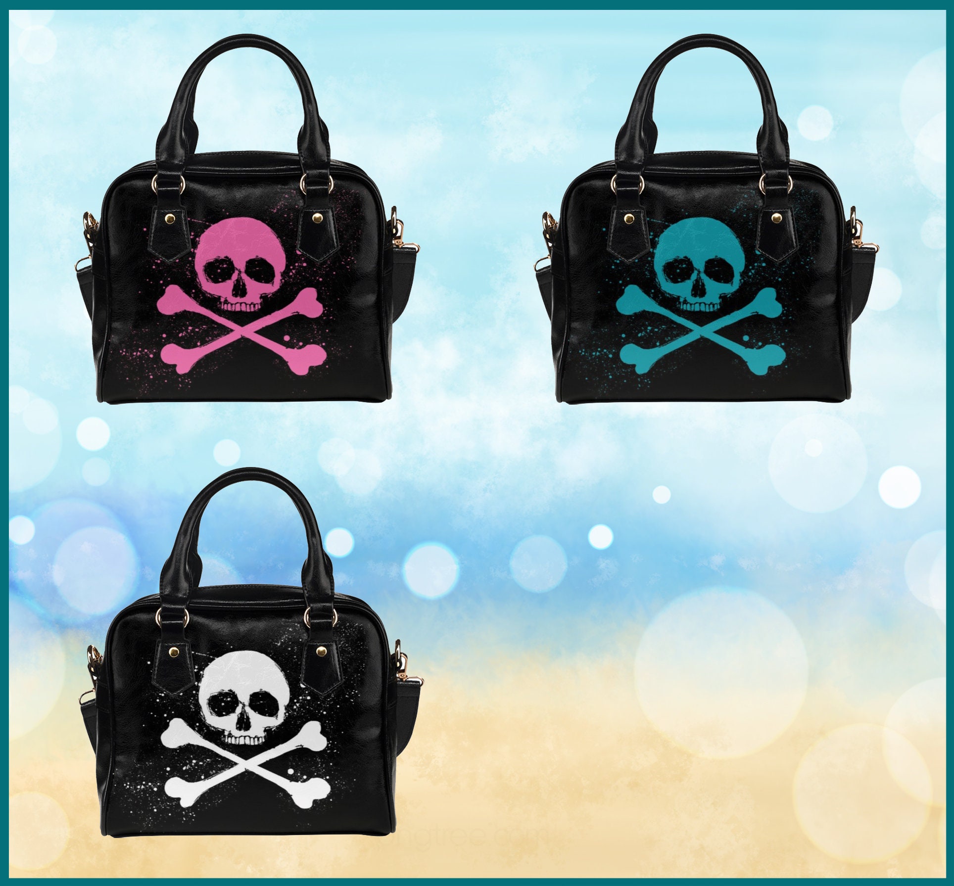 Skull Cross Bone Shoulder Handbag Pirate Handbag Gothic Skull Purse PU Vegan Leather Shoulder Strap Bag Gifts for Pirate Lovers Etsy