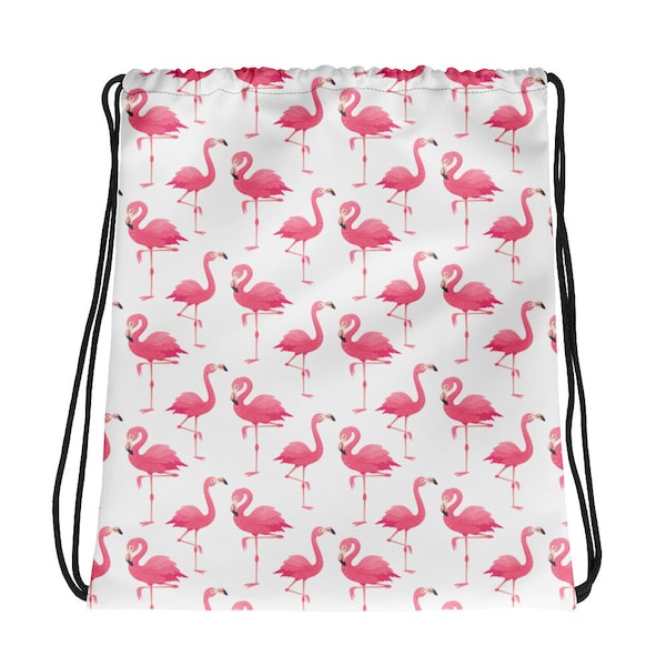 Flamingo Drawstring Bag, Cute Flamingo Bag, Gifts for Her, Flamingo Gifts, Flamingo Cinch Bag, Flamingo Backpack, Flamingo Gym Bag