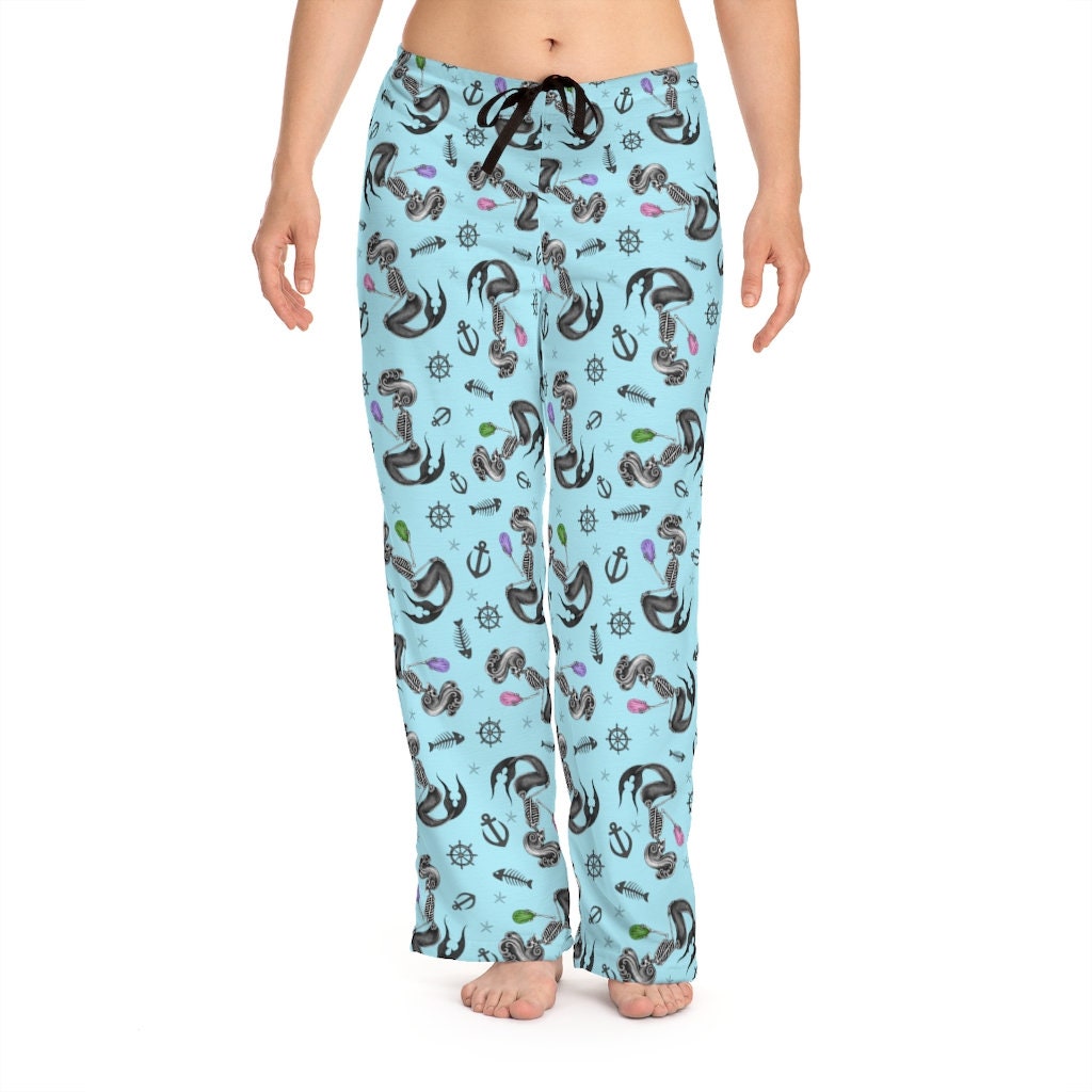 Gothic Mermaid Women s Pajama Pants Mermaid Pajama Bottoms Skeleton Mermaid Pjs Mermaid Lounge Pants Halloween Pajamas Etsy UK