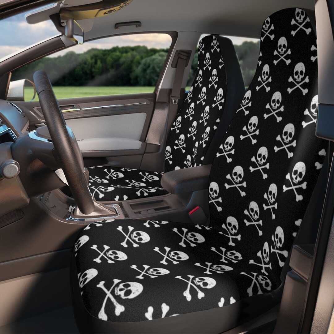 Skull and Cross Bones Car Seat Covers, Pirate Car Seat Protectors