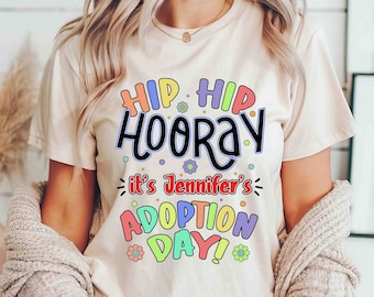 Camiseta personalizada para el día de la adopción, camiseta personalizada para niño adoptado, camiseta personalizada para familia adoptiva, niño adoptado, camisetas de adopción a juego para la familia