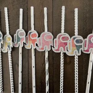 Among Us  Paper Straws - Among Us Birthday Decoration - Paper Straws - Among Us - Among Us Party Supplies