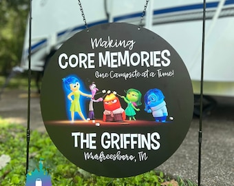 Pixar Inside Out PERSONALIZED 14" Sign Fort Wilderness Resort Campground Campsite Customized Family Disney Outdoor Decor Garden Flag Size!