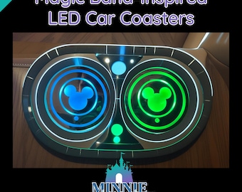 Walt Disney World Disneyland MagicBand Magic Band Scanner Vibration Activated Mickey Mouse LED Light Glow Car Coasters USB Rechargeable