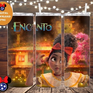 Encanto PNG Dolores with HIDDEN BRUNO 20 oz Skinny Straight Tumbler Wrap Sublimation Design ~ Personal Use Only! Madrigal Family Casita Cup