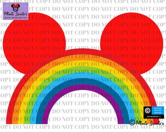 Mouse Ears Rainbow PNG Clipart ~ Perfect for Sublimation! ~ Multicolor ~ LGBTQ+ Pride