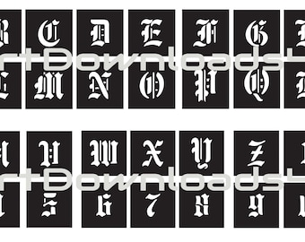 Old English Download, SVG, Font Download, Vector, Printable art, Letter SVG, Text Design, Stencil, Wedding Stenicls