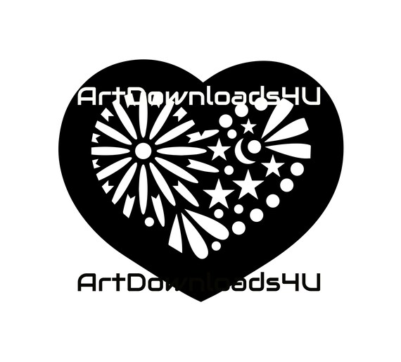 Heart Download Svg Decorative Download Vector Printable Etsy