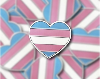 Trans Heart Vinyl Sticker