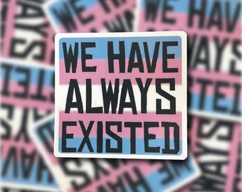 We Have Always Existed Trans Flag Vinyl Sticker