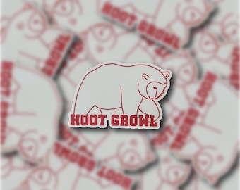 Hoot Growl Vinyl Sticker