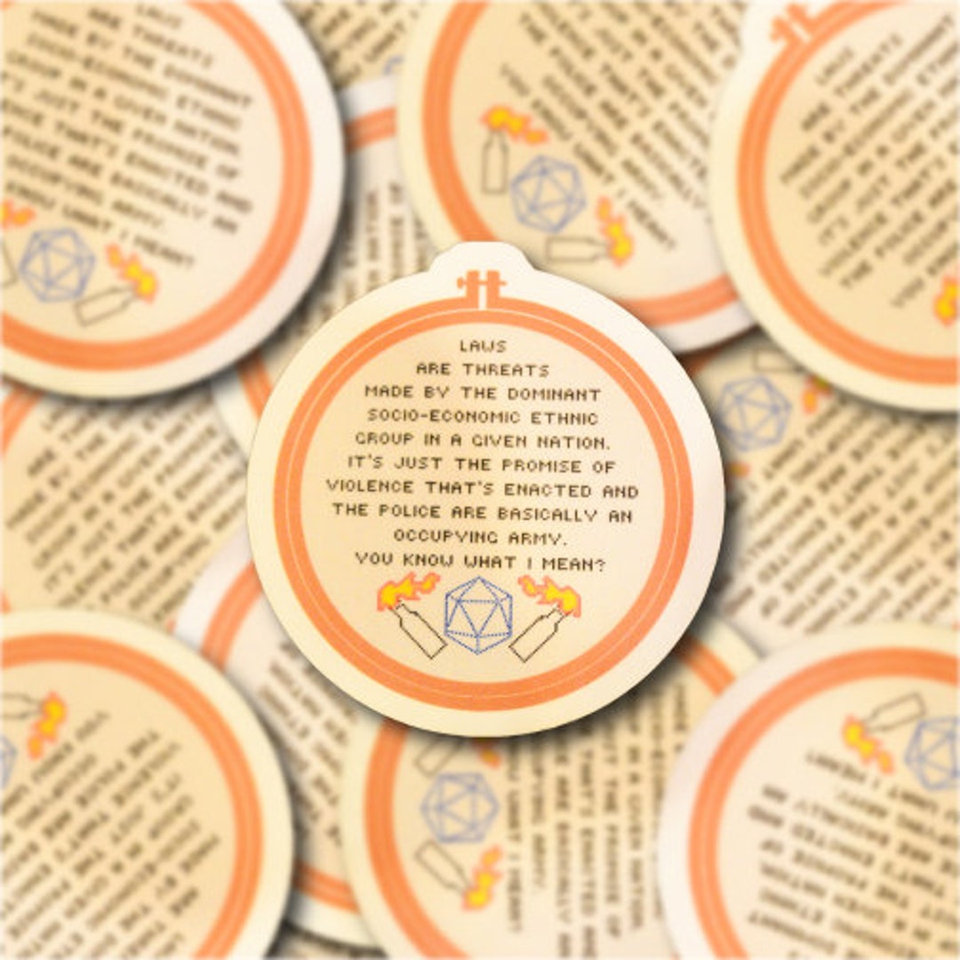 Laws Are Threats, You Know What I Mean Sticker - Etsy