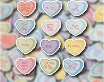 Political Conversation Heart Sticker