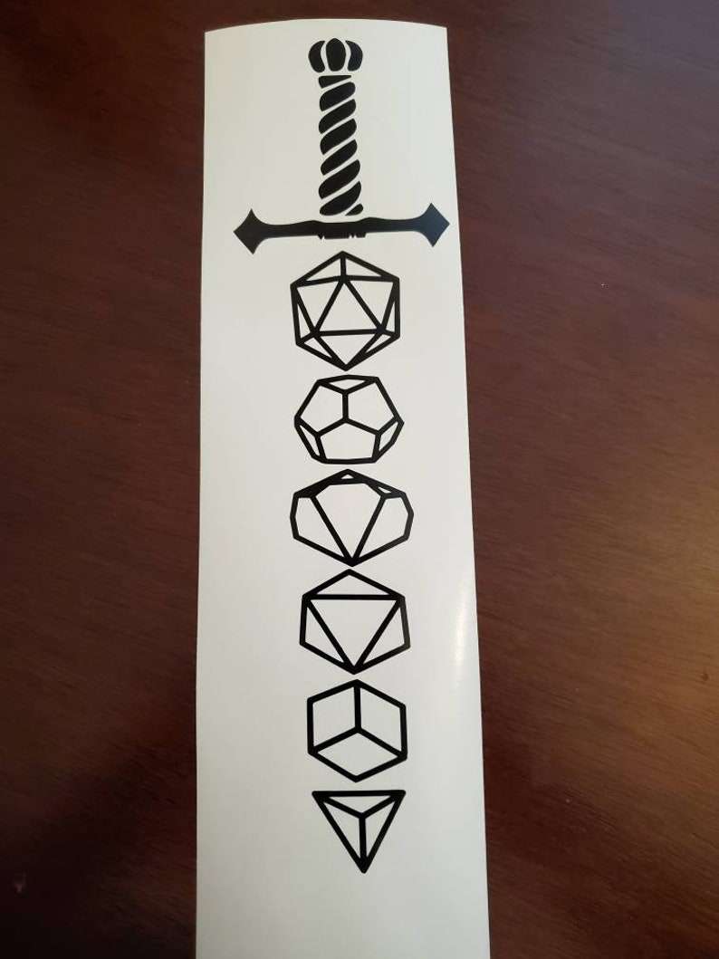 DnD Dice Sword Vinyl Decal Sticker | Etsy