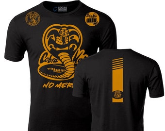 New Cobra Kai No Mercy Back Race Stripe Karate Kid Netflix Series Adult MMA ufc Shorts Sleeve T-Shirt Top