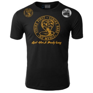 Get Him A Body Bag New Cobra Kai No Mercy Karate kid Shorts Sleeve T Shirt Top