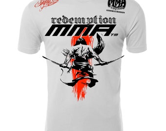Redemption MMA Samurai Warrior Stryker Fight Gear comparable to UFC tapout venum Ultimate Fighting Adult Shorts Sleeve T Shirt