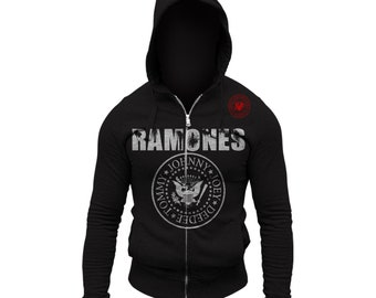 Brand New The Ramones 80's Cool Classic Retro Punk Rock Band Adult Zip Up Hoodie