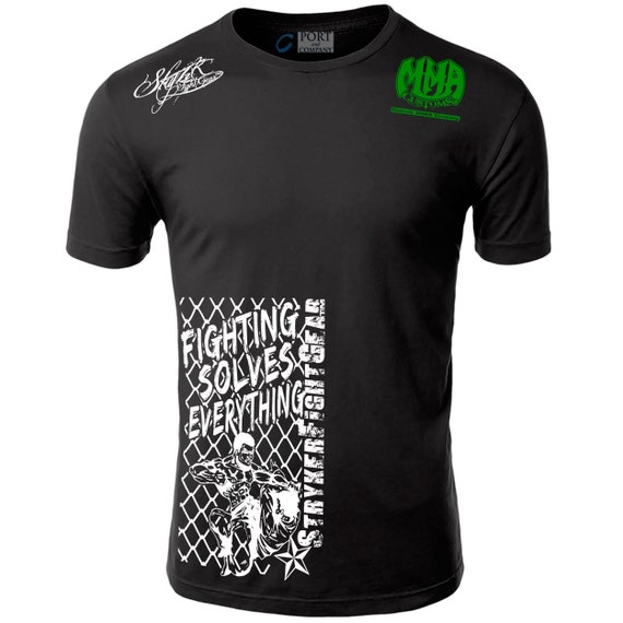 Side Logo Fighting Solves Everything MMA UFC Shorts Sleeve