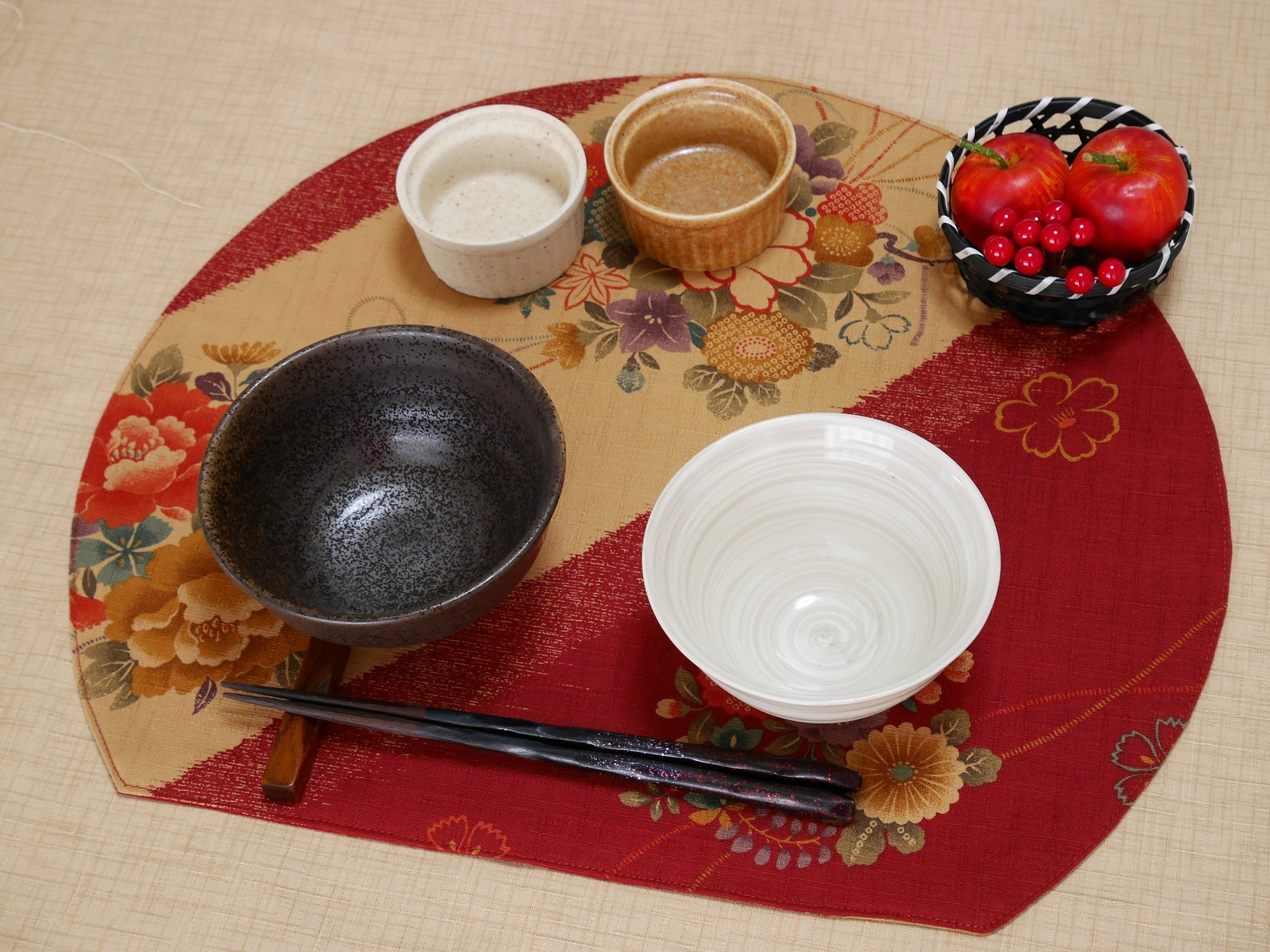 Japanese Kimono Style Placemat Floral Fabric Placemat Etsy