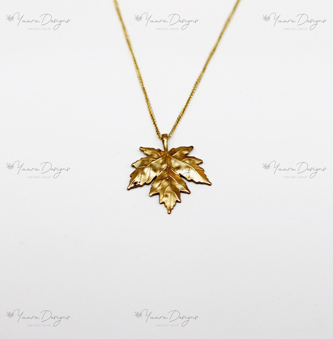 14K Gold Maple Leaf Pendant Canadian Gold Leaf Pendant Etsy UK